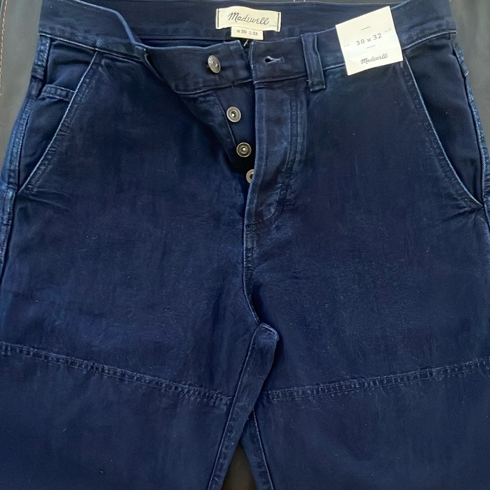 Madewell Navy Textured Pants